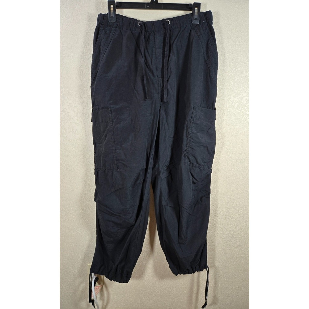 Aeropostale Men's Women's Small Parachute Cargo Pants Black Baggy